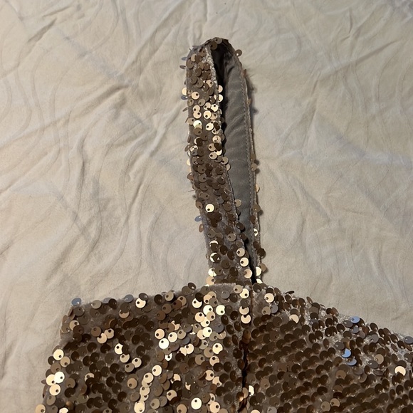 New Forever 21 Tank corp top with sequence on the outside & silky inside, size S - Picture 4 of 6